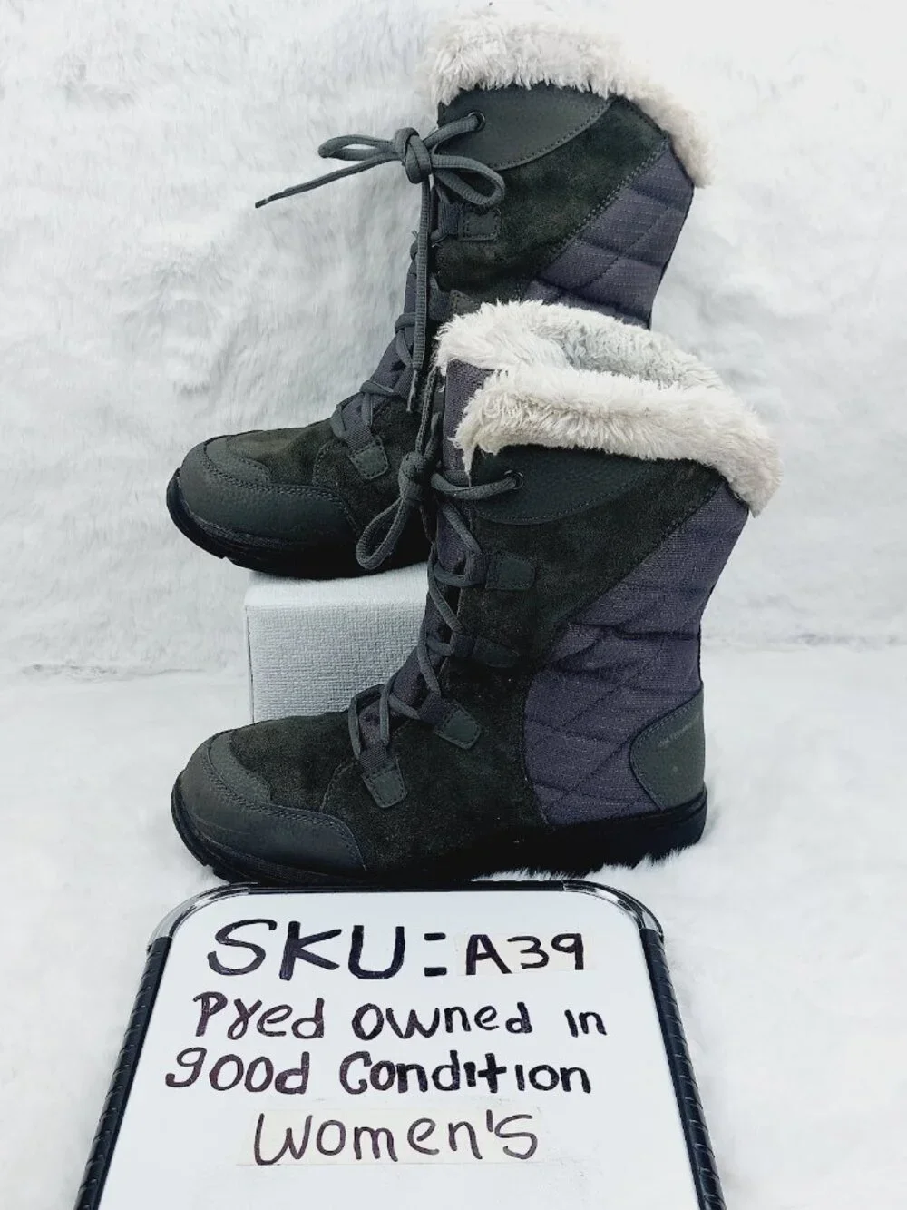 Sorel Women's Purple Black Ice Maiden II Suede Classic Ankle Snow Boots Size 7